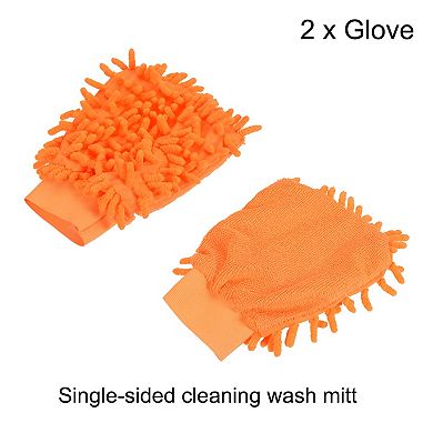 2 Pcs Microfiber Chenille Mitts Scratch-Free Cleaning Glove for Home