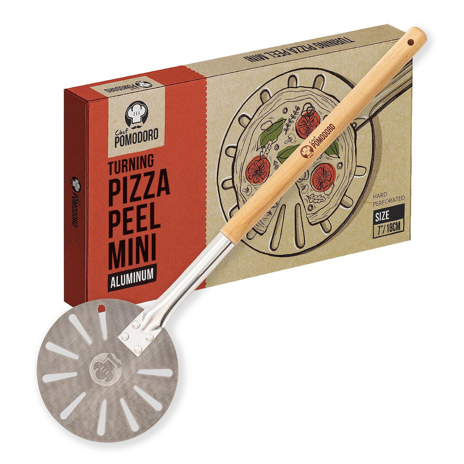 Perforated Aluminum Long Extendable Pizza Peel - 49-Inch Handle