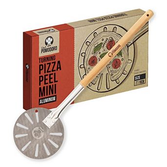 Chef Pomodoro Aluminum Turning Pizza Peel With Detachable Wood Handle For Easy Storage (7-inch)