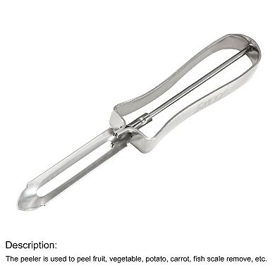 Kitchen Stainless Steel Handle Potato Fruits Peeler Cutter 5.7" Long Silver Tone