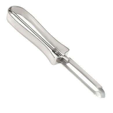 Kitchen Stainless Steel Handle Potato Fruits Peeler Cutter 5.7" Long Silver Tone