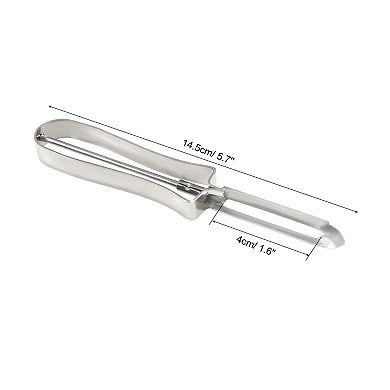 Kitchen Stainless Steel Handle Potato Fruits Peeler Cutter 5.7" Long Silver Tone