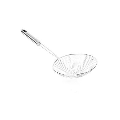 Kitchen Cookware 5.7" Diameter Net Colander Perforated Mesh Ladle 13.7" Long