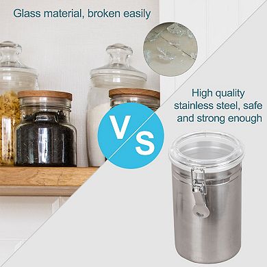 Stainless Steel Airtight Canister Kitchen Counter Food Container Storage 57.5oz