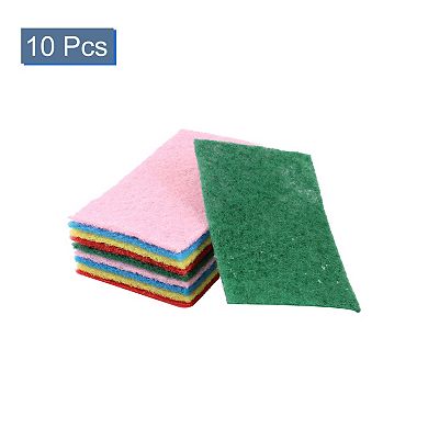 10 Pcs Colors Kitchen Rectangle Sponge Bowl Dish Scrub Cleaning Pad