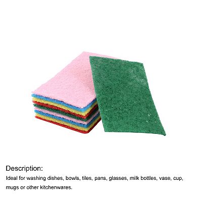 10 Pcs Colors Kitchen Rectangle Sponge Bowl Dish Scrub Cleaning Pad