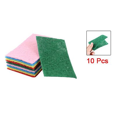 10 Pcs Colors Kitchen Rectangle Sponge Bowl Dish Scrub Cleaning Pad