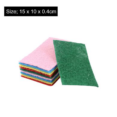 10 Pcs Colors Kitchen Rectangle Sponge Bowl Dish Scrub Cleaning Pad