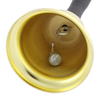 Teacher Restaurant Eatery Dinner Order Hand Bell Call Handbell Gold Tone