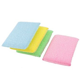 4 pc Assorted Color Scrub Sponge Padded Dish Pad Bowl Cup Cleaner