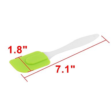 Silicone Head Plastic Handle Heat Resistant Nonstick Spatula Scraper Green 4 Pcs