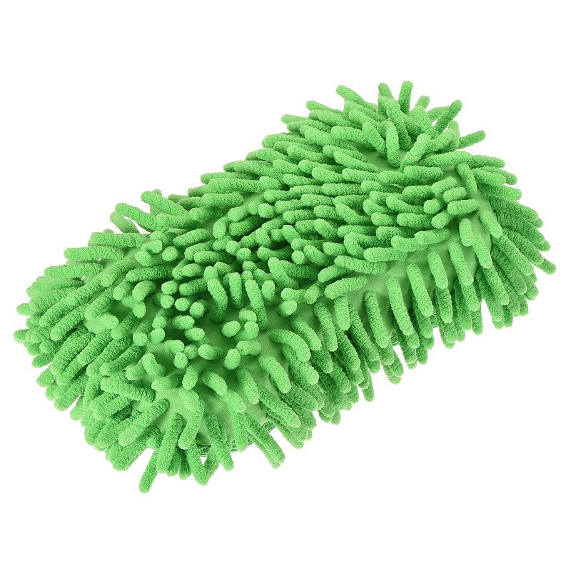 Unique Bargains Car Mitt Microfiber Chenille Dust Wash Washing Cleaning  Glove Fluorescent Green