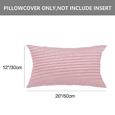 Striped Lumbar Throw Pillow Cover Set (2-pack), 12" X 20"