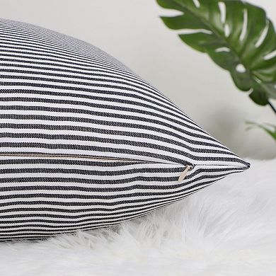 Striped Lumbar Throw Pillow Cover Set (2-pack), 12" X 20"