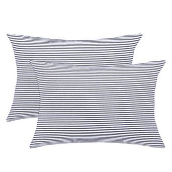 Striped Lumbar Throw Pillow Cover Set (2-pack), 12" X 20"