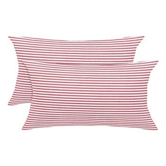 Striped Lumbar Throw Pillow Cover Set (2-pack), 12" X 20"