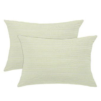 Striped Lumbar Throw Pillow Cover Set (2-pack), 12" X 20"
