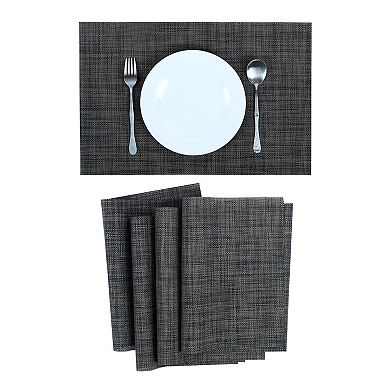 Heat Resistant Non-skid Pvc Table Mats Woven Placemats, Set Of 4