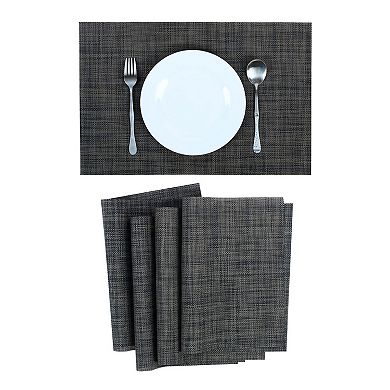 Heat Resistant Non-skid PVC Table Mats Woven Placemats, Set of 4