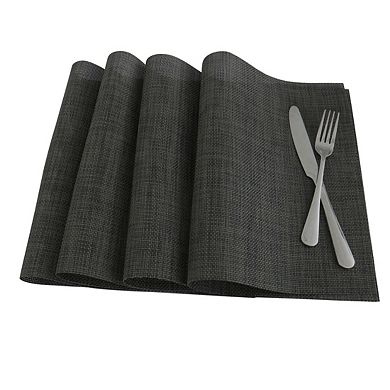 Heat Resistant Non-skid PVC Table Mats Woven Placemats, Set of 4