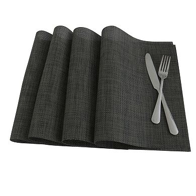 Heat Resistant Non-skid Pvc Table Mats Woven Placemats, Set Of 4
