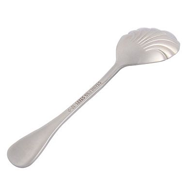 Stainless Steel Shell Shaped Heart Carved Tableware Spoon Silver Tone