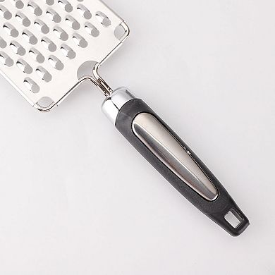 Home Restaurant Plastic Handle Vegetable Cheese Grater Zester Slicer Silver Tone