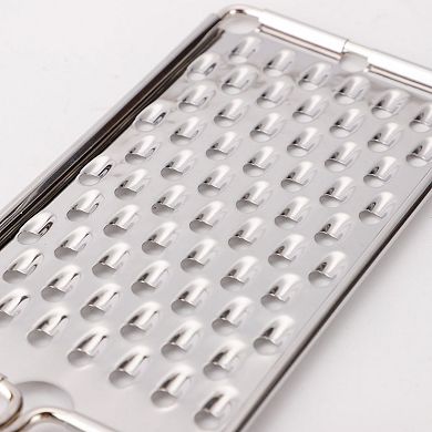 Home Restaurant Plastic Handle Vegetable Cheese Grater Zester Slicer Silver Tone