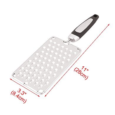 Home Restaurant Plastic Handle Vegetable Cheese Grater Zester Slicer Silver Tone