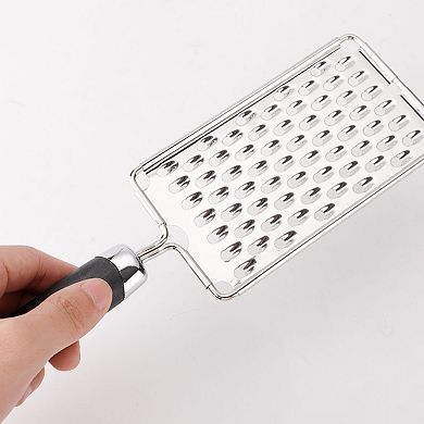 Home Restaurant Plastic Handle Vegetable Cheese Grater Zester Slicer Silver Tone