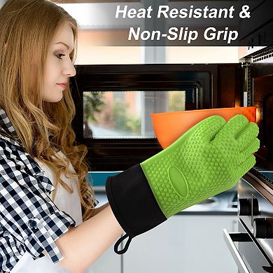 Silicone Oven Mitts Toaster Heatproof Gloves 1 Pair