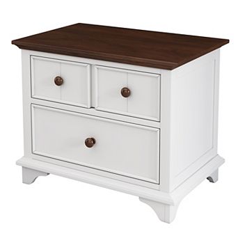 Wooden Captain Two-Drawer Nightstand Kids Night Stand End Side Table for Bedroom, Living Room