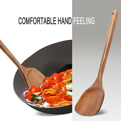 Wooden Turner Stir Frying Wok Spatula Kitchen Pan Cooking Baking Brown