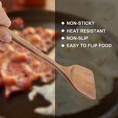 Wooden Turner Stir Frying Wok Spatula Kitchen Pan Cooking Baking Brown