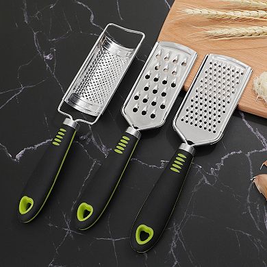 3 Pcs Stainless Steel Cheese Graters Set, Vegetable Fruits Slicer for Kitchen
