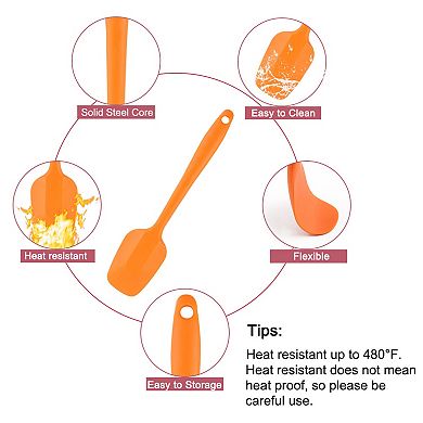 4 Pcs Silicone Spatula Heat Resistant Flipping Spatula for Kitchen Baking Bulk