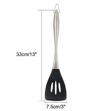 Silicone Slotted Turner Heat Resistant Non-sticky Cookware Black