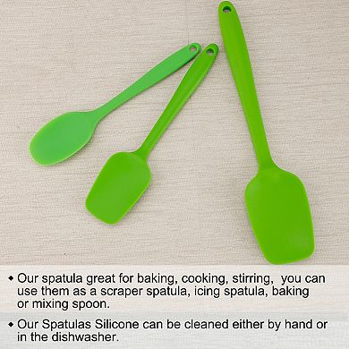 3 Pcs Silicone Spatula Heat Resistant Rubber Scraper for Cooking Baking