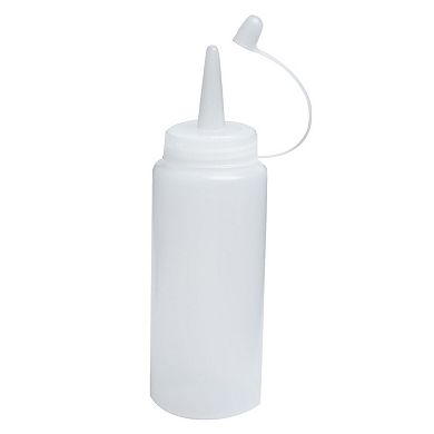 Plastic Squeeze Bottle Attached Oil Dispenser Nozzle Cap White 200ml 2 Pcs