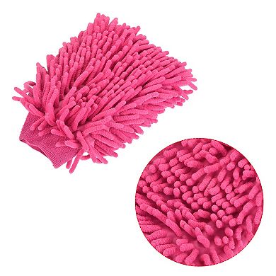 2 Pcs Microfiber Chenille Double-Sided Large Dusting Wash Mitten Cleaning