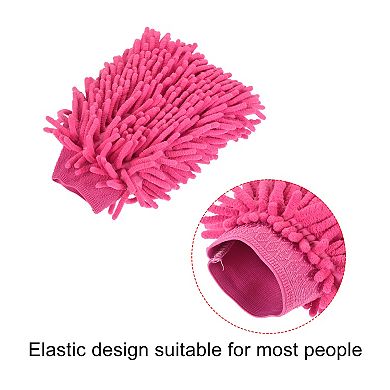 2 Pcs Microfiber Chenille Double-Sided Large Dusting Wash Mitten Cleaning