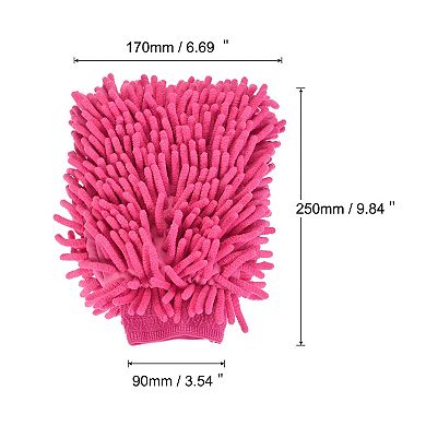 2 Pcs Microfiber Chenille Double-Sided Large Dusting Wash Mitten Cleaning