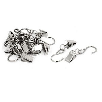 0.5" Width 2.4" Length S Shaped Hanging Hook Drapes Curtain Clips Clamps 16 Sets