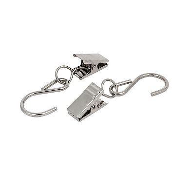 0.5" Width 2.4" Length S Shaped Hanging Hook Drapes Curtain Clips Clamps 16 Sets
