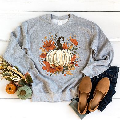Fall Pumpkin Floral Sweatshirt