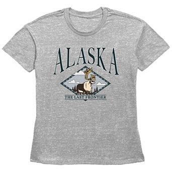 Women's Fifth Sun Alaska "The Last Frontier" Reindeer Forest Scene Graphic Tee