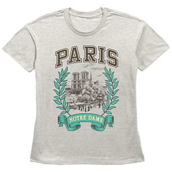Women's Fifth Sun Collegiate Paris Notre Dame With Laurel Graphic Tee
