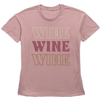 Women's Fifth Sun "Wine" Triple Stacked Text Short Sleeve Graphic Tee