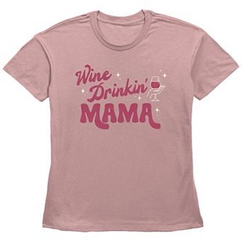Women's Fifth Sun "Wine Drinkin' Mama" Vintage Text Graphic Tee