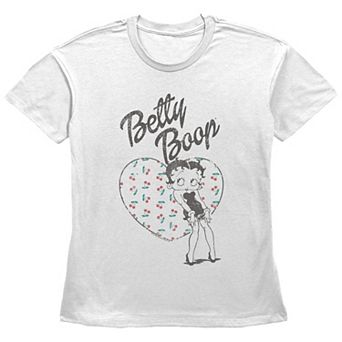 Women's Betty Boop Cherry Heart Graphic Tee